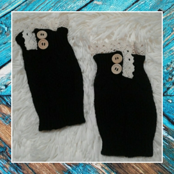 SOLD - Lace Button Boot Cuffs Boot Toppers - Picture 2 of 5